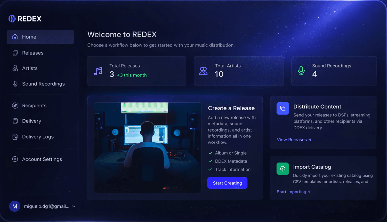 RedeX release dashboard